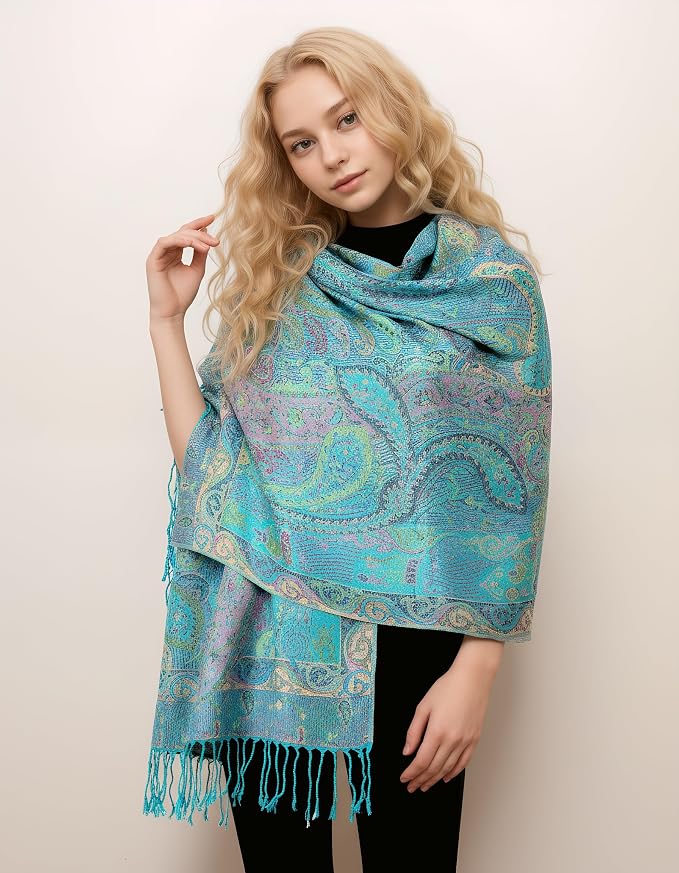 Achillea Big Paisley Pashmina Shawl Wrap - Image 2
