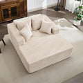 61" Oversized Chaise Lounge Chair Indoor, Boneless Couch Cloud Fluffy Chaise by Unknown