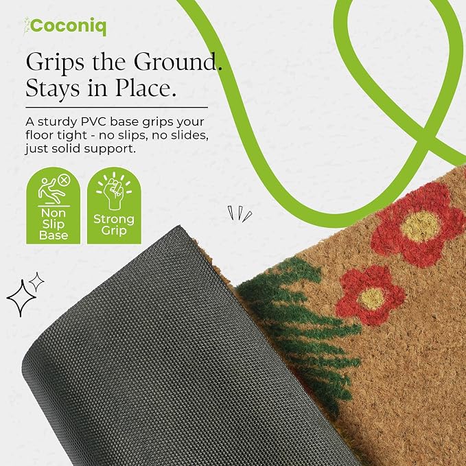 Coir Door Mats 17" X 30", Non-Slip Sturdy, PVC Backed Heavy Duty, Vibrance of - Image 6