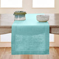 Solino Home Linen Aqua Blue Table Runner 156 Inches Long by SolinoHome