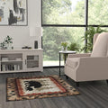 Masada Rugs, Cabin Lodge Area Rug Bear and Cub Scene by MasadaRugs