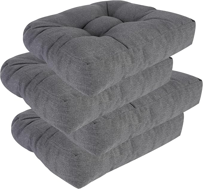 RACE LEAF 4 Pack Patio Chair Cushions 17x17 Inch, Waterproof Memory Foam by RACELEAF