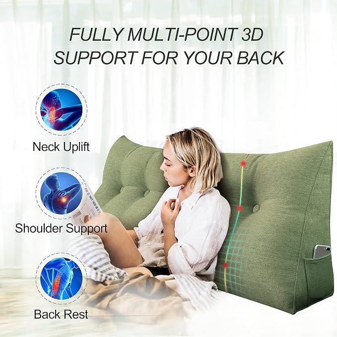 Wedge Headboard Pillow Dorm Room Reading Pillow Back Support - Image 2