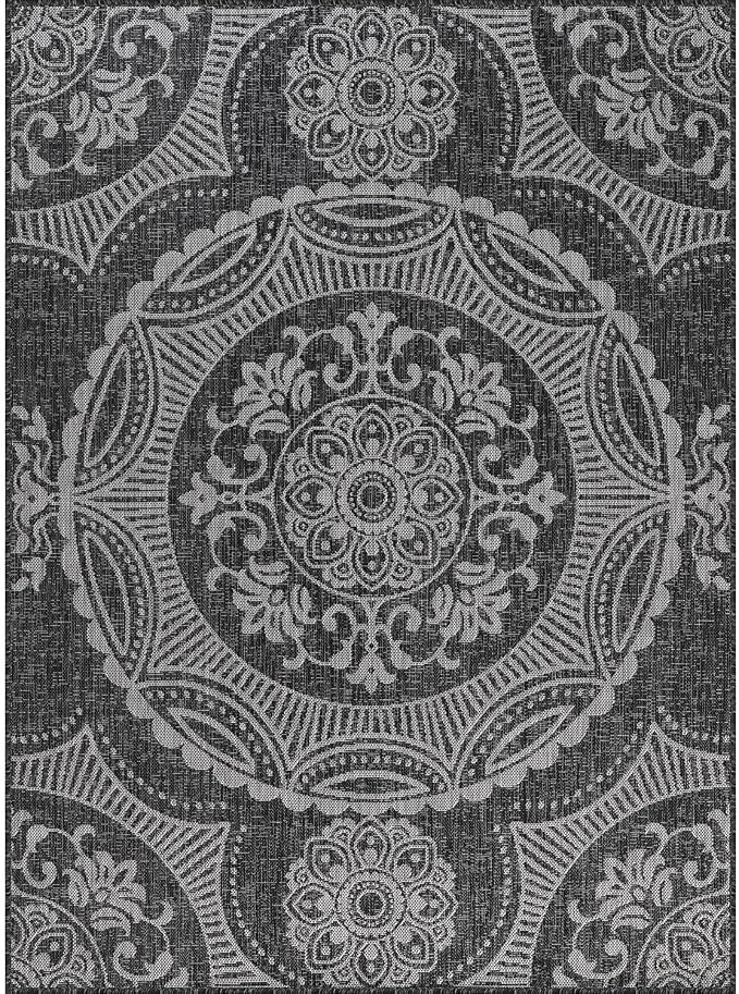 Medallion Outdoor Rug 6x9 Washable Outside Carpet - Image 3