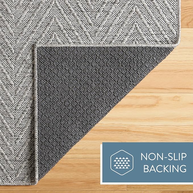 TOWN & COUNTRY BASICS Pax Herringbone Textured Solid Everwash® Washable Area Rug - Image 6