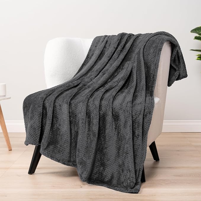 PAVILIA Dark Gray Throw Blanket - Image 2