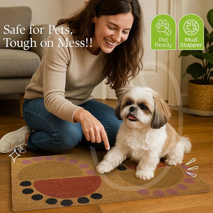 Coir Door Mats 17" X 30", Non-Slip Sturdy, PVC Backed Heavy Duty, The Geo - Image 6
