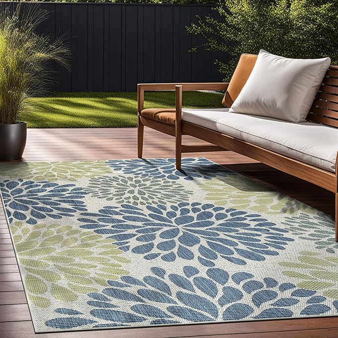 Beverly Rug Outdoor Rug 10x14 Modern Exotic Tropical Leaf Area Rugs - Image 7