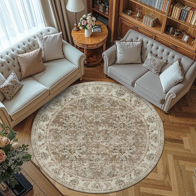 jinchan Fiora Round Rug 7ft Area Rug by JINCHAN