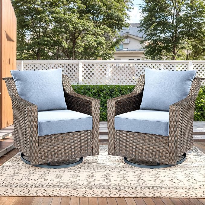 Luxury Outdoor Seat Cushion Set-24 x 24 x 6 Inch Outdoor Chair Cushions Set of 2 - Image 2