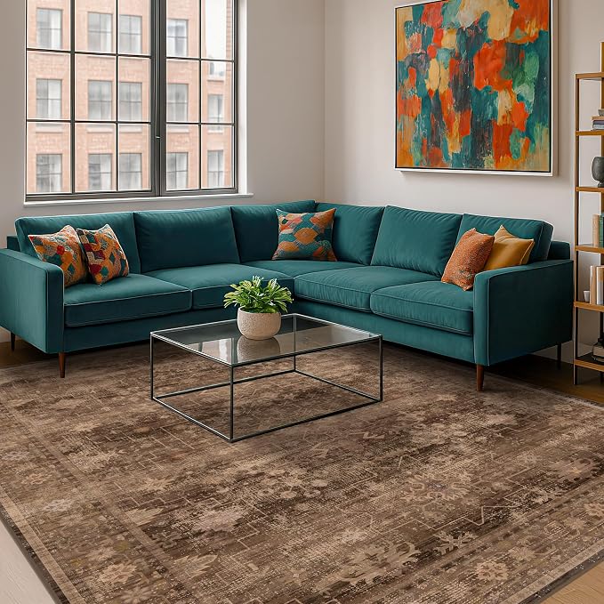 Boho Taupe Brown 5x7 Living Room Rug - Image 3