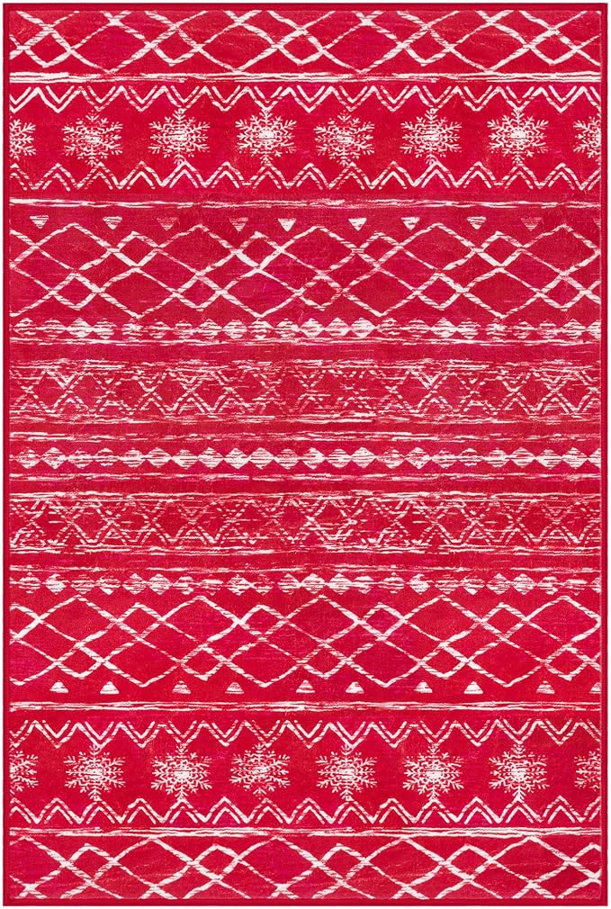 KUTA 3x5 Christmas Rugs for Entryway, Moroccan Boho Washable Area Rugs for - Image 8