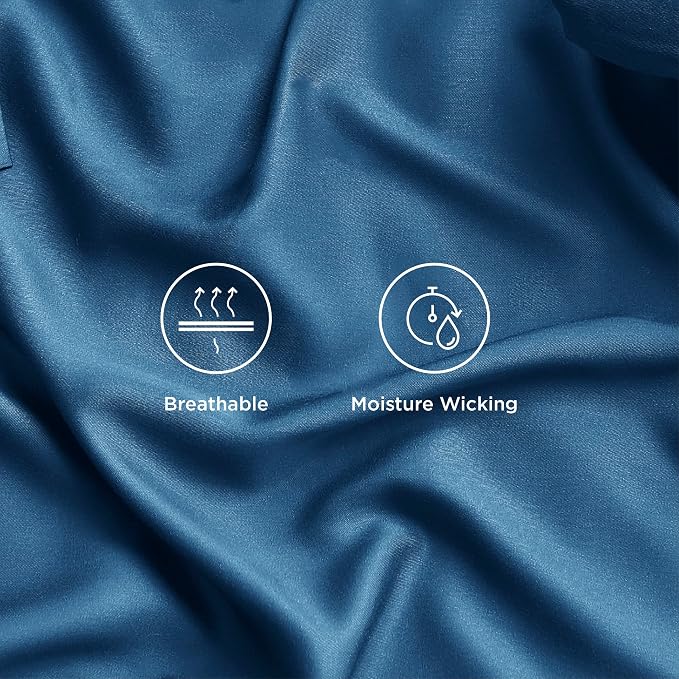 Bedsure California King Sheet Sets, Cooling Sheets, Rayon Derived from Bamboo - Image 4