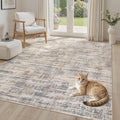 Area Rug for Living Room: 5x7 Washable Neutral Abstract Modern Soft Rugs Non by UERMEI