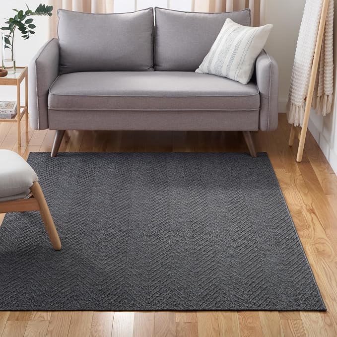TOWN & COUNTRY BASICS Pax Herringbone Textured Solid Everwash® Washable Area Rug - Image 2
