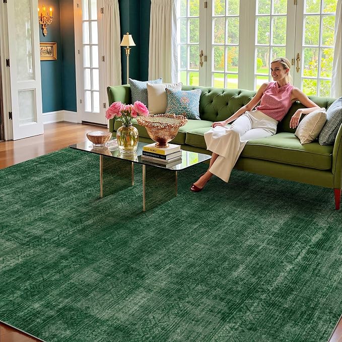 Kokia Abstract Area Rugs 9x12 Bedroom Washable Decor Low Pile Non-Slip by Kokia