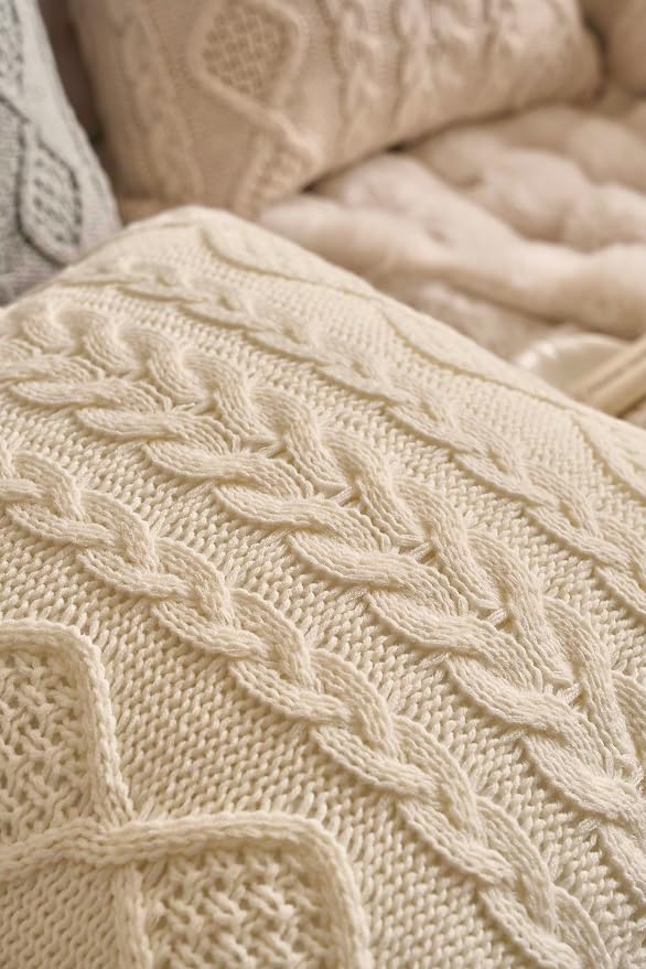 DOKOT Decorative Knit Throw Pillow Cover Chiristmas Farmhouse Sweater Square - Image 4