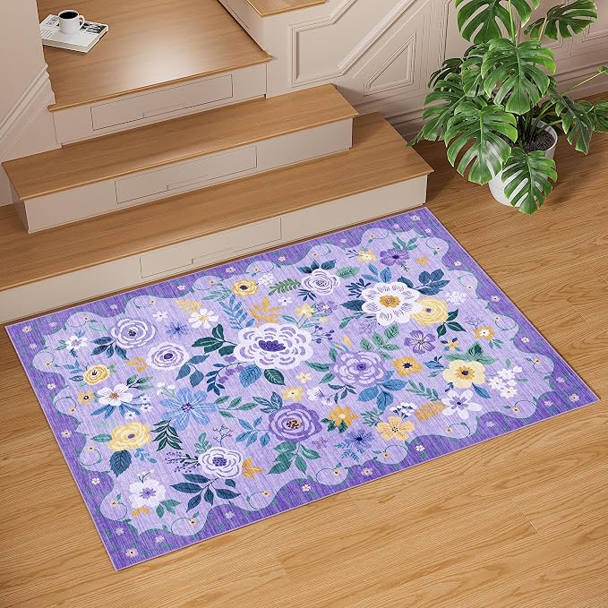 DUKINO 3x5 Area Rug, Floral Rugs - Image 8