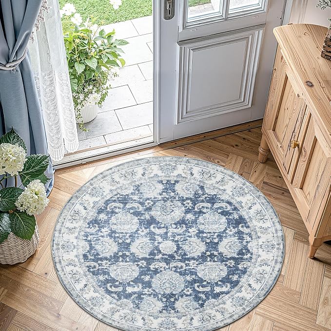 jinchan Fiora Round Rug 5ft Area Rug by JINCHAN