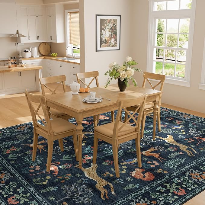 DUKINO 6x9 Rug, Washable Animal Living Room Rug - Image 4