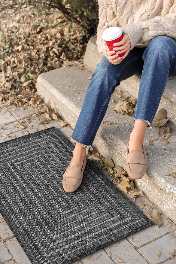 Adiva Rugs Outdoor Indoor Area Rug, Weather Resistant, Stain Resistant Floor Mat by AdivaRugs