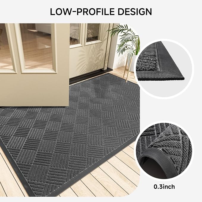 Front Door Mat, Heavy Duty Indoor Outdoor Doormat, Stain and Fade Resistant - Image 5