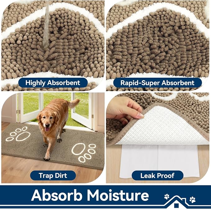 Bcoimo Super Absorbent Dog Door Mat, Pet Rugs - Image 4
