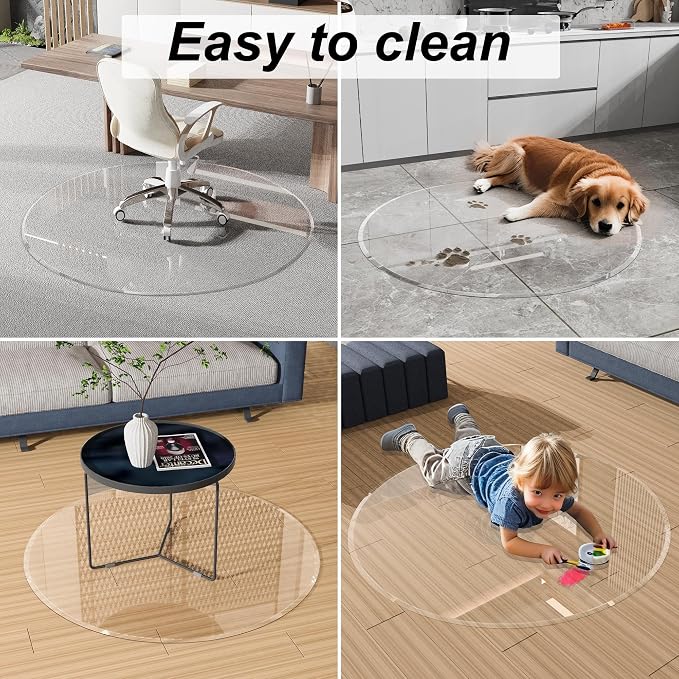 Beveled Edge 36" Round Office Chair Mat - Image 6