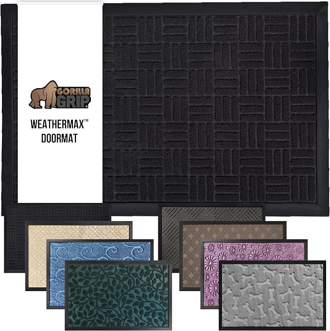 GORILLA GRIP 100% Waterproof All-Season WeatherMax Doormat US Designed Natural by GorillaGrip