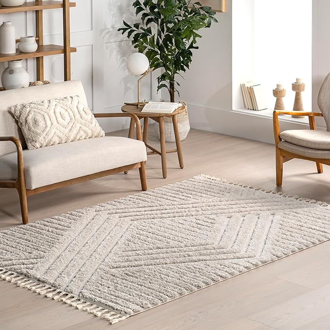 nuLOOM Risette Beige, Soft and Textured, High Traffic, Stain Resistant by nuLOOM