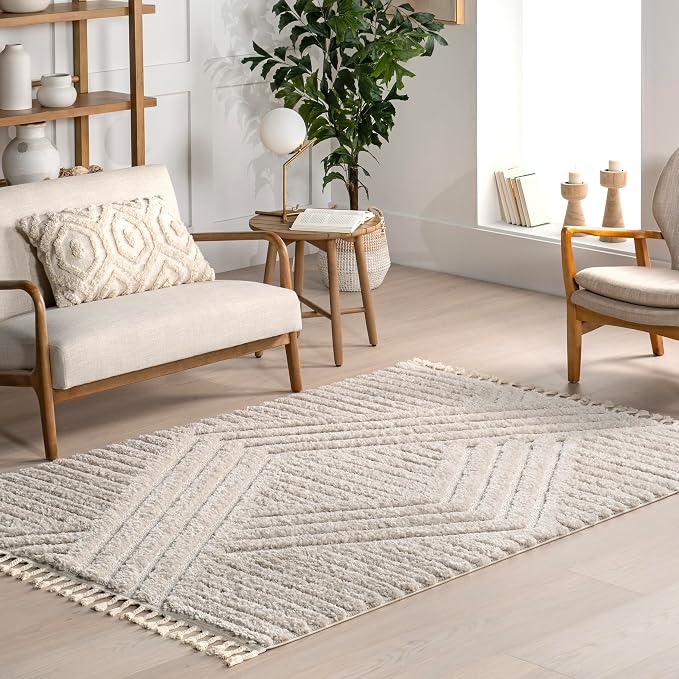 nuLOOM Risette Beige, Soft and Textured, High Traffic, Stain Resistant by nuLOOM