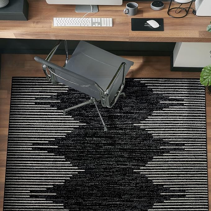 Rugshop Bohemian Stripe Stain Resistant High Traffic Living Room Kitchen - Image 8