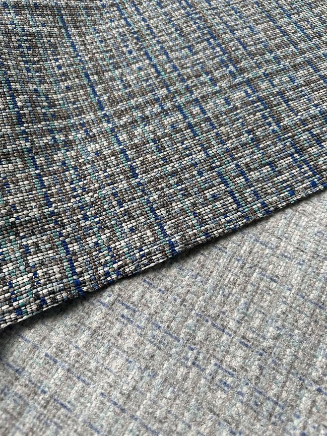 OctoRose 3 Side Zipper Upholstery Thick Linen Tweed Blue Grey, Full Size Futon - Image 3