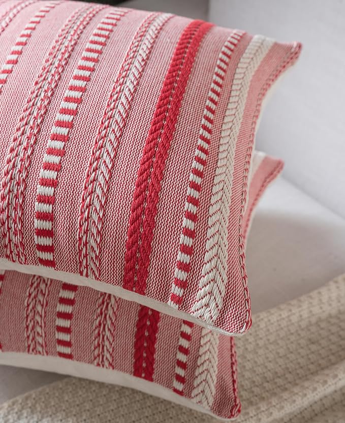 Christmas Pillow Covers 22x22 Inch Set of 2, Farmhouse Boho Christmas - Image 2