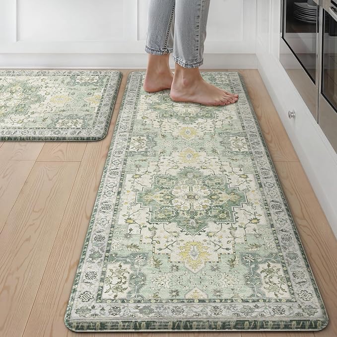 GENIMO Kitchen Mats for Floor 2PCs, Washable Anti Fatigue Mat for Cushioned by GENIMO