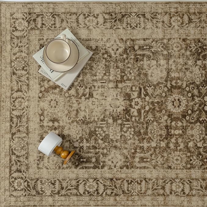 Brown 2x6 Runner Rug Hallway Non Slip Kitchen Vintage Distressed Long Carpet - Image 7