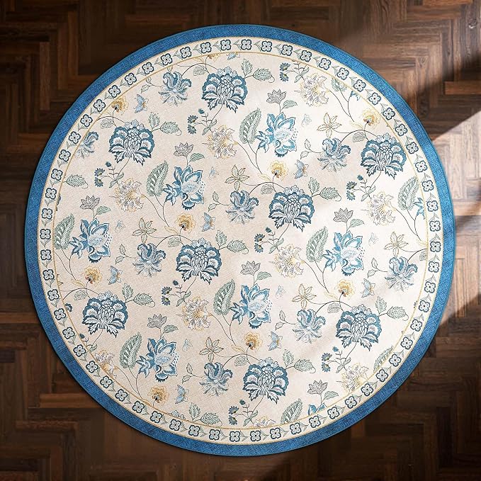 jinchan Elora 8ft Floral Round Rug - Image 8