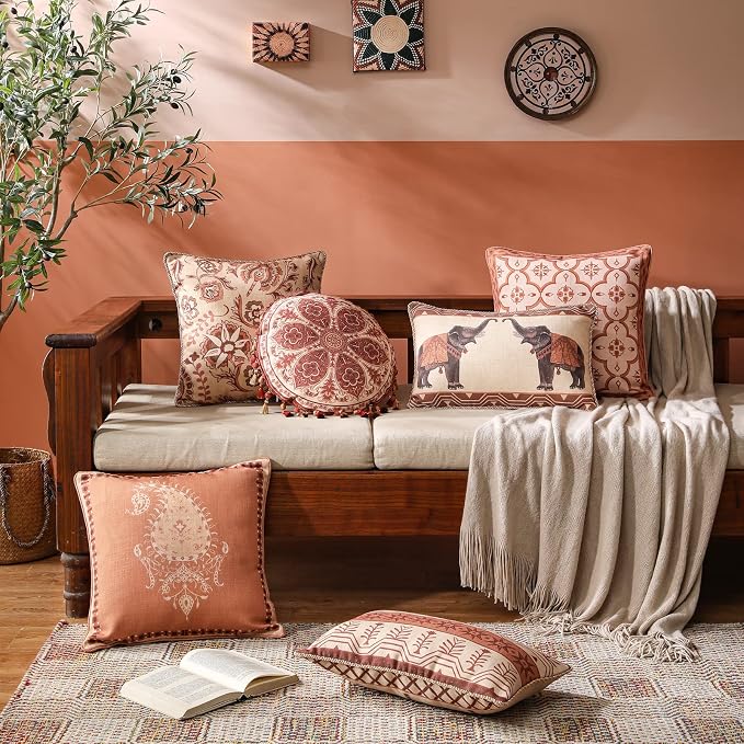 patdrea Floral Linen Decorative Throw Pillow Covers Set Soft Durable Cushion - Image 4