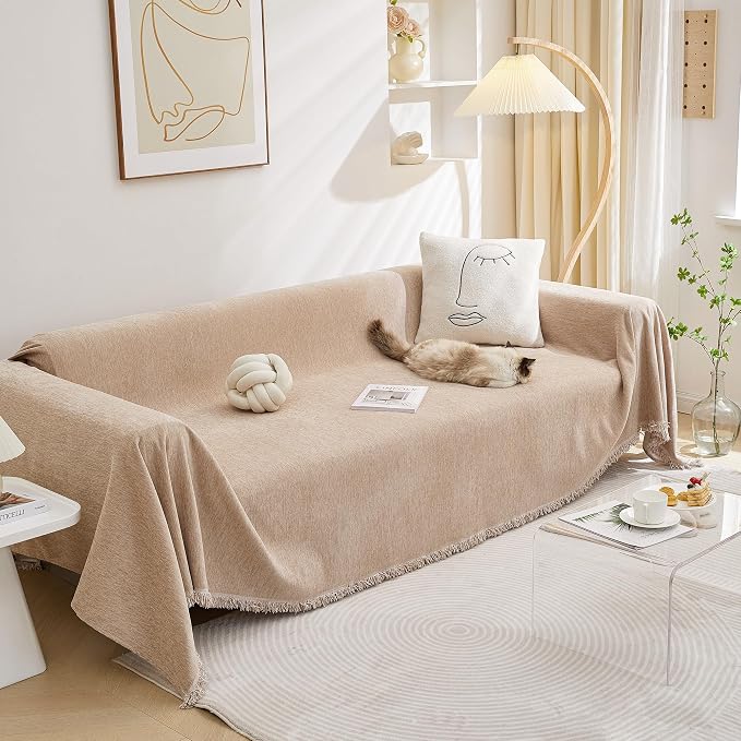 MEETSKY L Shaped Couch Covers for 2 Cushion Couch Sofa Sectional Sofa Covers by MEETSKY