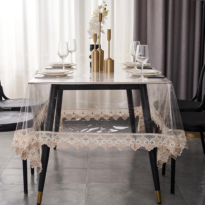 Clear Vinyl Tablecloth Protector Waterproof/Oil-Proof PVC Table Cloth - Image 2