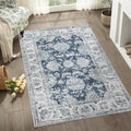 jinchan Fiora Washable Area Rug 3x5 Entryway Rug Distressed Vintage Floral by JINCHAN