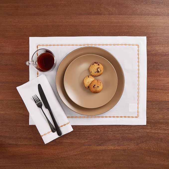 Home Ekaa Cotton Linen White Placemats 14 x 19 Inch – Spring, Summer Placemats - Image 2