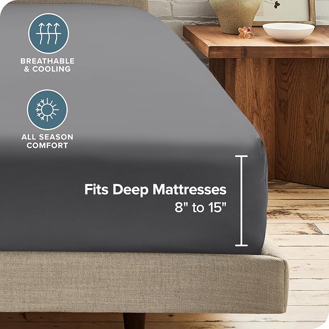 Bare Home 5-Pack Fitted Bottom Sheets Twin Extra Long - Image 4