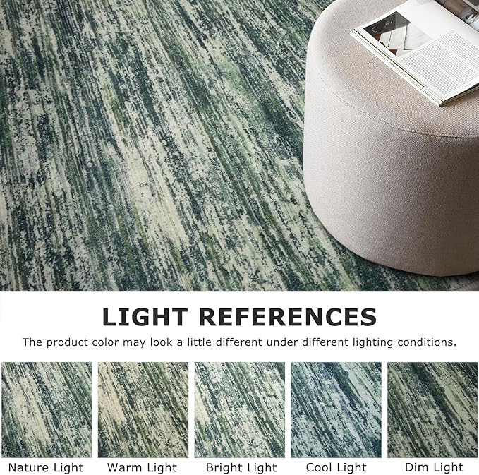 2x3 Modern Abstract Rug for Entryway, Dark Green Super Soft Small Area Rug - Image 4