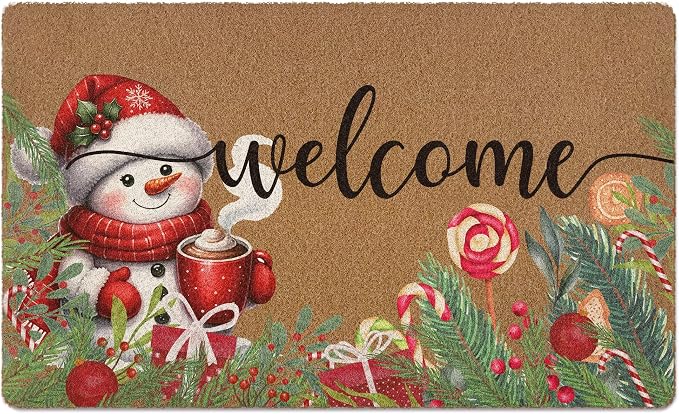 Christmas Snowman Door Mat, Winter Welcome Doormat, Christmas Holiday Welcome by Unknown