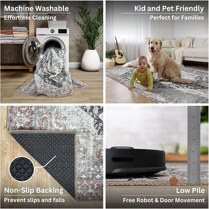 Bloom Rugs Washable Non-Slip 9' x 12' Rug - Image 4