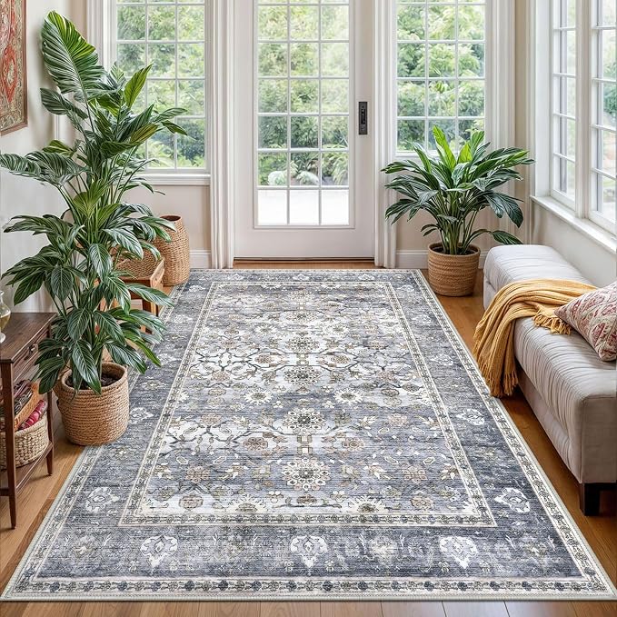 KUTA Washable Rug 4x6 Area Rug, Vintage Rug Indoor by KUTA