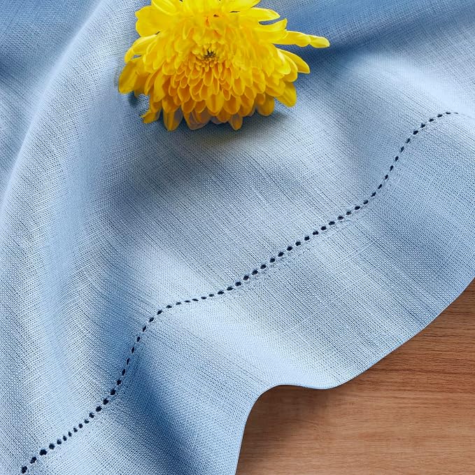 Solino Home Linen Cornflower Blue Table Runner 72 Inches Long - Image 9