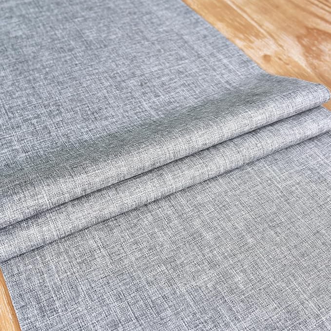 NEWISHER Farmhouse Rustic Table Runner Solid Grey Rectangular Table Runners - Image 5