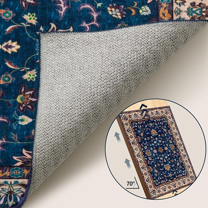 Tangsoo 2x3 Washable Rugs for Entryway, Small Area Vintage Floral Rug Non-Slip - Image 5